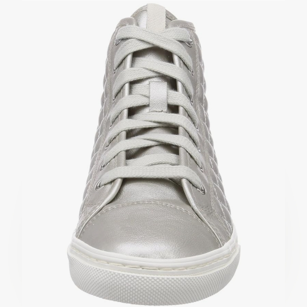 Geox Women's Metallic Silver High-Top Sneakers
